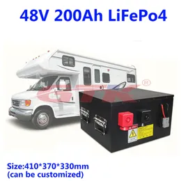 Solar Lifepo4 Batteri 200Ah 100AH ​​litiumbatteri 100A 200a 300a Kontinuerlig för 12kW husbil Solsystem Båt RV + 20A laddare