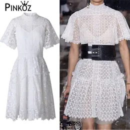 Luxury Lace Evening Party Celebrity Dress Spring Autumn Fashion England Style A-line Women Mini Dresses vestido 210421