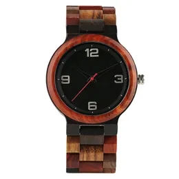 Wristwatches Creative Full Bamboo Wooden Watch Men Novel Analog Handmade Wood Nature Colorful Timber Quartz Watches For Fathers Day Gift