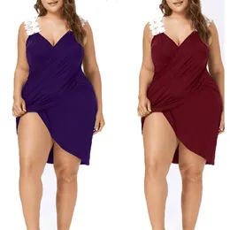 Plus Size Cross Gurt Beach Kleid Frauen Sommer Spitze Badebekleidung Cover Up Häkeln Pareos sexy Badeanzug M50 Sarongs