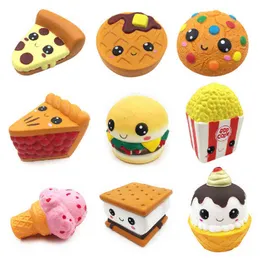 Nowa Moda Jumbo Cute Popcorn Cake Hamburger Squishy Slow Rising Squeeze Zabawki Pachnące Stresowa ulga Dla Kid Fun Gift Toy Y1210