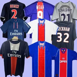 Okocha Retro Fútbol Jersey 93 94 95 96 Leroy Adailton Beckham 98 99 00 01 02 03 13 14 90 92 Klassisk Rai Anelka Ibrahimovic Camisas de Futebol Ronaldinho Simone PSGs