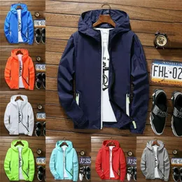 Men Waterproof Wind Breaker Coat Zipper Hoodie Jacket Quick Drying Sport Outwear XRQ88 211011