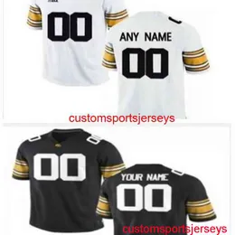 Mulheres de homens costurados Juventude Iowa Hawkeyes Branco Preto Amarelo Ncaa Jersey Personalizado Personalizado Todo nome Número XS-5XL 6XL