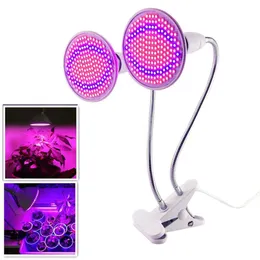 LumiParty 400LED Plant Grow Light Double-head Clip With Red & Blue Lamp Indoor Greenhous Hydroponic Vegetable Cultivation 40W Lights