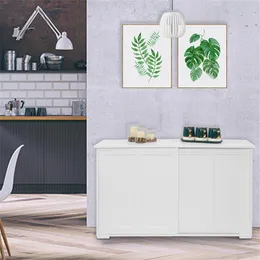 US stock FCH Double Sliding Door Sideboard Porch Cabinet White a02