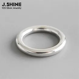 Jshine Minimalistiska Smycken 990 Sterling Silver Smooth Stackbara Finger Ringar För Kvinnor Ren Förlovnings Ring Fine 211217