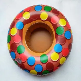 Inflatable Drink Holders Floating Cup Party Decoration PVC High Quality Doughnut Coasters for Swimming Kids Toys Pool
