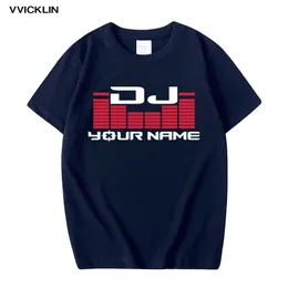 DJ Ваше имя Мужская нестандартная печатная футболка CamiSeta Hombre хип-хоп Хлопок повседневная короткая рукава пользовательских печать футболка плюс размер 210409