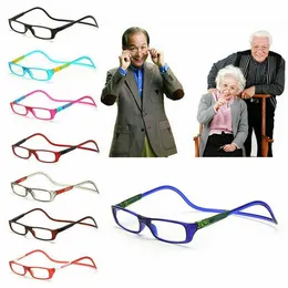 Katlanır Manyetik Okuma Gözlükleri Stok Yetişkinler 8 Renk Asılı Boyun Yapış Tıklayın 1.0 ila 4.0 Yaşlılar Gözlükleri gyq