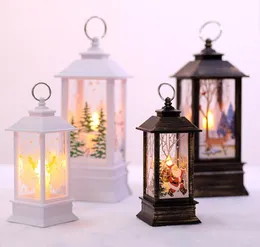 Red white Christmas led small oil lamp portable lamp shopping mall window bar restaurant interior decoration decoration flame lamp decoration supplies