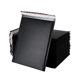 50PCS Black Mail Bags 20 * 25 + 4cm Bubble Kuvert Självtätning Vitfolie Bubblor Mailer för presentförpackning Fodrad Poly Mailers Wedding Bag Mailing Kuvert