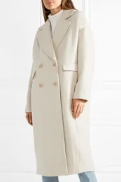 Wielka Brytania Fall Winter Women Simple Wool Maxi Długi Podwójny Płaszcz Silhouet Sylwetka Odzieży Odzieży Manteau Femme Abrigos Mujer