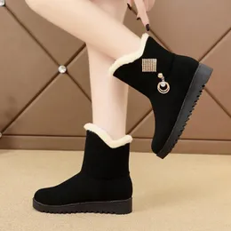 Boots Women's Snow Autumn and Winter Fashion Non-slip Crystal Casual Ankle Warm Plush Comfortable