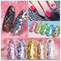 Mix Size Glitter Nail Art Mermaid Hexagon Glitter paljetter Dekorationer Skrubba polygonmanikyr Shine Paillette