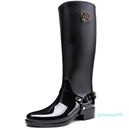 ecopvc kneehigh zipper closure classic slim design womens rain boots