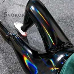 Svokor pu läder leggings sexiga kvinnor svarta byxor höga midja byxor kvinnors tjocka stretch mode leggins 211204