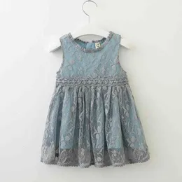 Baby Girls Dress Summer Brand Clothes Lace and Ball Design Kids Princess Party na 3-7 lat 210429