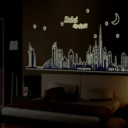 New product Luminous dubai silhouette sitting room bedroom home decoration wall stickers in the wall to stick on the wall 210420