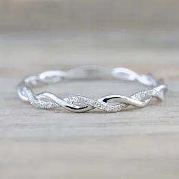 Europäische und amerikanische neue Diamant-Twist-Ring-Paar-Paar-Ringe, einfacher Mode-Damenschmuck