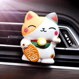 Car Ornament Resin Lucky Cat Auto Air Condition Outlet Vent Perfume Fragrance Air Freshener Interior Decoration Accessories