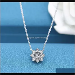 Pendant Necklaces & Pendants Drop Delivery 2021 Fashion Luxury Jewelry S925 Sterling Sier Necklace With Sunflower Design Simple, Compact And