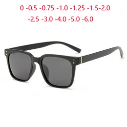 0 -0.5 -0.75 To -6.0 Colorful Minus Lens Square Prescription Men Polarized Fashion TR90 Anti-UV Myopic Sun Glasses For Women