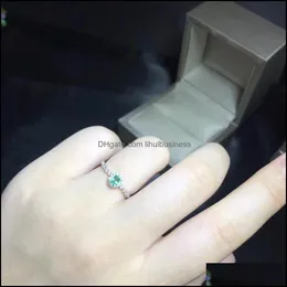 Solitaire Yüzük Yüzükler Takı Doğal Zümrüt Yüzük, Mağaza Promosyon Özellikler, Madencilik Alanından Gemstone, 925 Sier Y1128 Damla Teslimat 2021