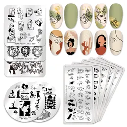 BORN PRETTY Christmas Stamping Plate Flower Leaf Pattern Nail Art Image Plate Stainless Steel Nail Design Stencil Tools