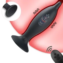 Massage Fernbedienung Anal Plug Vibrator Butt Plug mit Leistungsstarkem Saugnapf Weiblicher Masturbator Prostata-massagegerät Sex Spielzeug für Paare