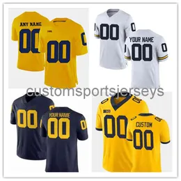 Dikişli Özel Michigan Wolverines Jersey Herhangi bir sayı ve isim Tüm renkler Erkek Kadın Gençlik NCAA Football Jersey XS-6XL