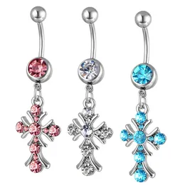 YYJFF D0550 Cross Belly Navel Button Ring Mix Colors