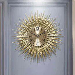 Luksusowe metalowe zegary Ścienne Nowoczesne Design European Golden Silent Art Zegary ścienne Salon Horloge Murale Home Decoration ZP50WC H1230