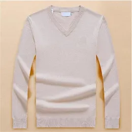 男性のファッション長袖ワニの刺繍セーター秋の緩いプルオーバーのセーター男性のセーターのための新しいファッションのVネックセーター