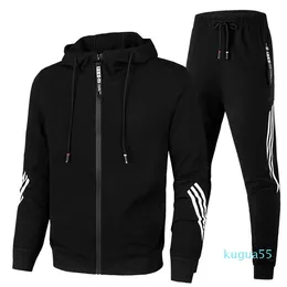 Men's Jackets Special Spring And Autumn Sports Fashion Cardigan Solid Color Sweater Hooded Suit