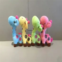 Lite 9-12cm giraff plysch fylld leksak docka; Keychain Pendant Gift 210728