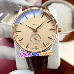 42mm traditionell 82172 / 000r Automatiska mens Watch Independent Seconds Rose Gold Case Brown Leather Strap Klockor TimeZoneWatch