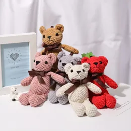 DHL 16CM Cute Teddy Bears Pendant Plush Toy Stuffed Doll Bag Keychain Decorations Kawaii Mini Teddies bear for Kids Girls