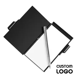 1 PC Niestandardowy spersonalizowany aluminiowy Notatnik Mini Notebooki z dostawami biznesowymi Pióro można nosić około 210611
