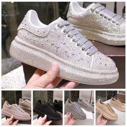 2021 femmes strass blanc chaussures de course plate-forme chaussure diamant brillant vieux papa baskets Designer Zapatillas pour hommes femmes baskets classiques avec boîte 34-44