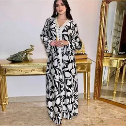 Siskakia Ethnic Long Dress for Women Ribbon V Neck Long Sleeve Maxi Dresses Loose Plus Size Middle East Muslim Arabic Clothing X0521