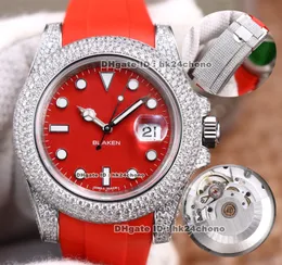12 estilos relógios de luxo DR 40mm Blaken 904L Steel Diamond Eta2836 Mens Automático Assista Sapphire Cristal Red Dial Strap Strap Diamantes Diamantes Buckle Gents WristWatches