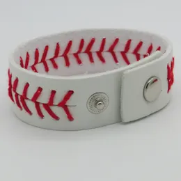 New Leather Baseball or Softball Bracelet with Red Stitching Sports Jewelry