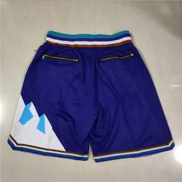 Pantaloncini da basket da uomo della squadra di neve e montagna, pantaloncini sportivi cuciti, pantaloni hip-pop elastici in vita con pantaloni sportivi con cerniera tascabile, taglia S-Taglia 2XLK