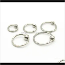 Ohrstecker Körperschmuck Drop Lieferung 2021 Bcr Nasenring Labret Lippenbolzenohrring Tragus Nippelverschluss Captive Ringe 16G Stahl 4 mm Kugel rund Se