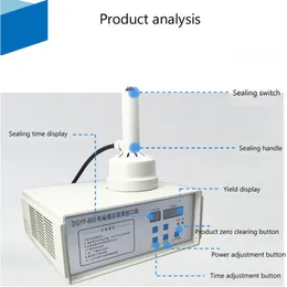 Ręczna maszyna uszczelniająca Butelka bezaletowa Ciągłe indukcyjne uszczelniacz aluminiowy 20-85mm
