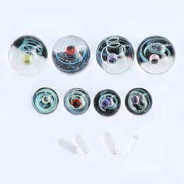 Glas universum Rökning TERP Slurper Pärlor Set med 14mm 20mm Solid Marmor Kvartspiller för slurpers Nails Water Bongs DAB Rigs