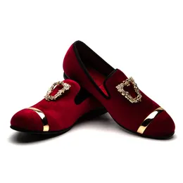 and Party 2022 Fashion Wedding Handmade Loafers Veet with Gold Buckle Men Dress Shoes A25 8558 Hmade
