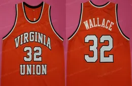 Niestandardowe retro Ben Wallace #32 Koszulki koszykówki College Men's All Orange Numer Name Koszulki Najwyższej jakości