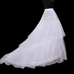 White Petticoats Hoop 3 Layers Crinoline Petticoats For Wedding Dresses long train petticoat